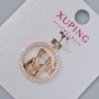 Pendant "Lovers" Xuping with white crystals, diameter 20×18mm, length 25mm, 18K plating