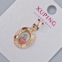 Pendant "Icon" Xuping with white rhinestones, diameter 20×13mm, length 24mm, 18K gold plating
