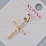 Pendant "Cross" Xuping with white crystals, diameter 23.5×16mm±, length 29mm±, 18K gold plating