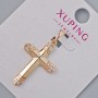 Pendant "Cross" Xuping with white crystals, 26.5×17×5mm ±, length 31mm ±, 18K gold plating