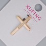 Pendant "Cross" Xuping with white crystals, diameter 25x17mm + 18K gold plating