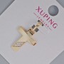 Pendant “Cross” Xuping with White Rhinestones, 20x16mm diameter + -, length about 25mm +-, 18K plated