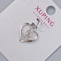 Pendant "Heart" Xuping, diameter 15x15mm±, length 20mm± rhodium