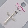 Pendant "Cross" Xuping with white rhinestones, diameter 26.5x17.5mm, length 32mm, rhodium plating
