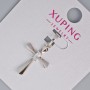 Pendant “Cross” Xuping with White Crystals, diameter 21×14.5 mm, 5mm+ -, length 27 mm+-, rhodium