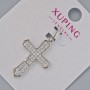 Pendant “Cross” Xuping with white crystals, diameter 26x18mm+ -, length 32mm+- rhodium