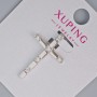 Cross Pendant Xuping Rhodium-Plated with White Crystals, 27x16.5 mm ± 5mm, plated