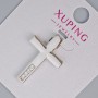 Pendant "Cross" Xuping with white crystals, diameter 27×17.5, 5mm± rhodium