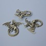 Pendant Fittings "Dragon", diameter 43x45, 5mm, hole diameter 2.8mm, packaging 1 pc., bronze metal color