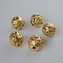 Bead findings insert bead, 10x10.5 mm diameter, 1.9 mm hole, packaged 5 pcs ±, antique gold metal color