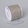 Jewelry Findings Bobbin Chain for Jewelry Making, 1.3 mm thick, 18 m length, stainless steel