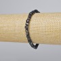Bracelet Hawk's Eye Natural Stone Faceted Cube Beads, 5mm diameter, 18cm length (stretch)
