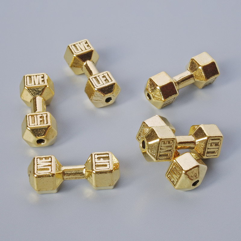 Bead hardware "Hammer" bead, diameter 8×19, 5mm±, packaged 6 pcs ± golden metal color