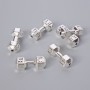 Pendant Bead Hantela, diameter 8x19, 5mm±, packaged 6 pcs ± silver-tone metal