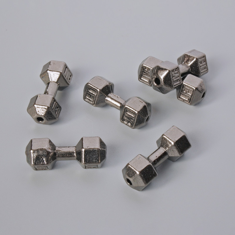 Pendants bead Handled weight 8x19,5 mm, 5mm+-, packaged 6 pcs +- dark-silver metal color
