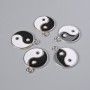 Pendant Fittings "Yin Yang", diameter 18mm, length 22mm, hole diameter 2.5 mm, packaged 5 pcs ±, silver-colored metal