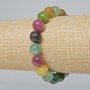 Bracelet Natural Tourmaline Bead Smooth Sphere 10mm diameter ±, Length 18cm ± (stretch)