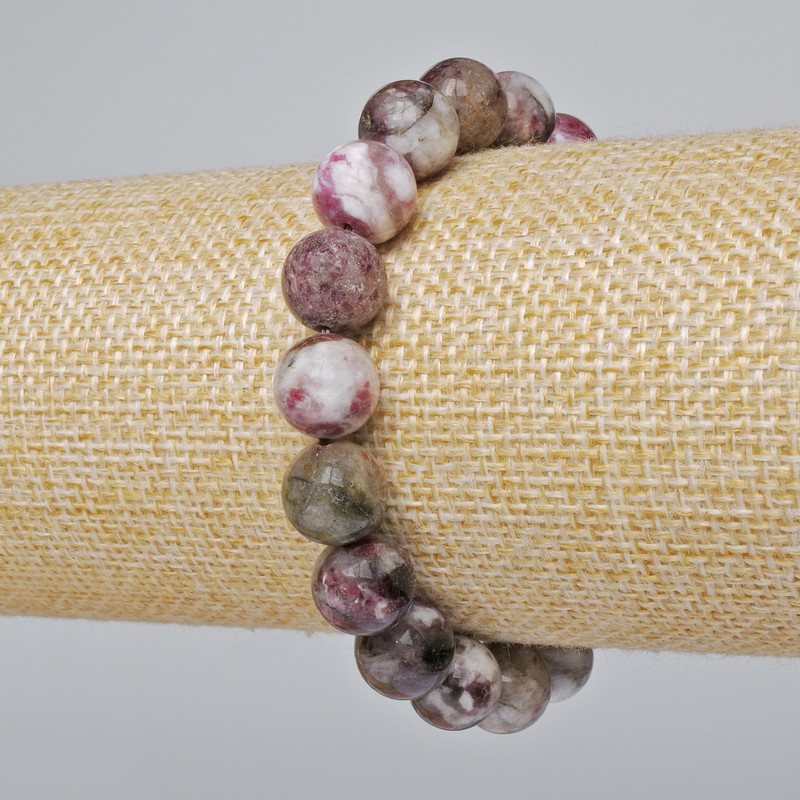 Natural Tourmaline Smooth Round Bracelet, Approx. 10 mm, Approx. 18 cm Stretch