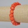 Coral Bracelet Orange Natural Faceted Bead (assorted, medium size), diameter 10mm, length 18cm± (stretch)