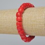 Natural Coral Rondelle Beaded Bracelet (assorted, medium size), diameter 10×8 mm±, length 18 cm± (stretch)