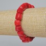 Natural Coral Beaded Bracelet (rounded faceted beads) - medium size, diameter 12×13mm ±, length 18cm ± (stretch)
