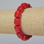 Coral Bracelet - Natural Faceted Coral (assorted, medium size), diameter 11×10mm±, length 18cm± (stretch)