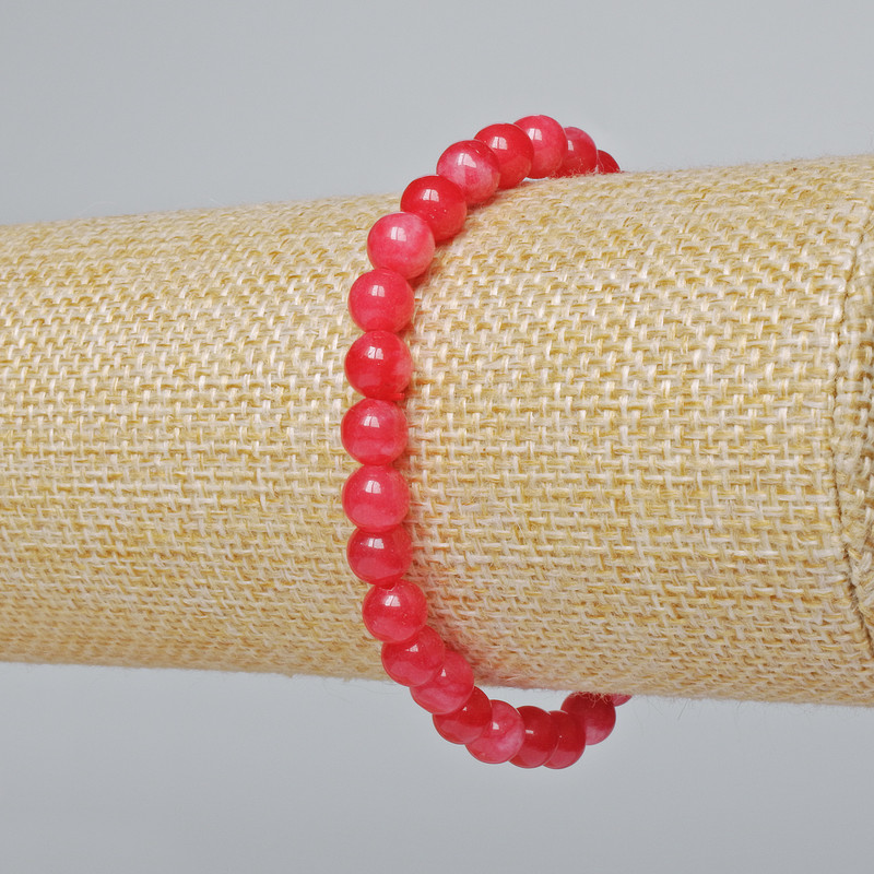 Bracelet Tourmaline (loose) smooth bead, diameter 6mm±, length 18cm± (stretch)