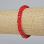 Natural Coral Bead Bracelet, donut discs 6x4 mm, length 18 cm, stretch