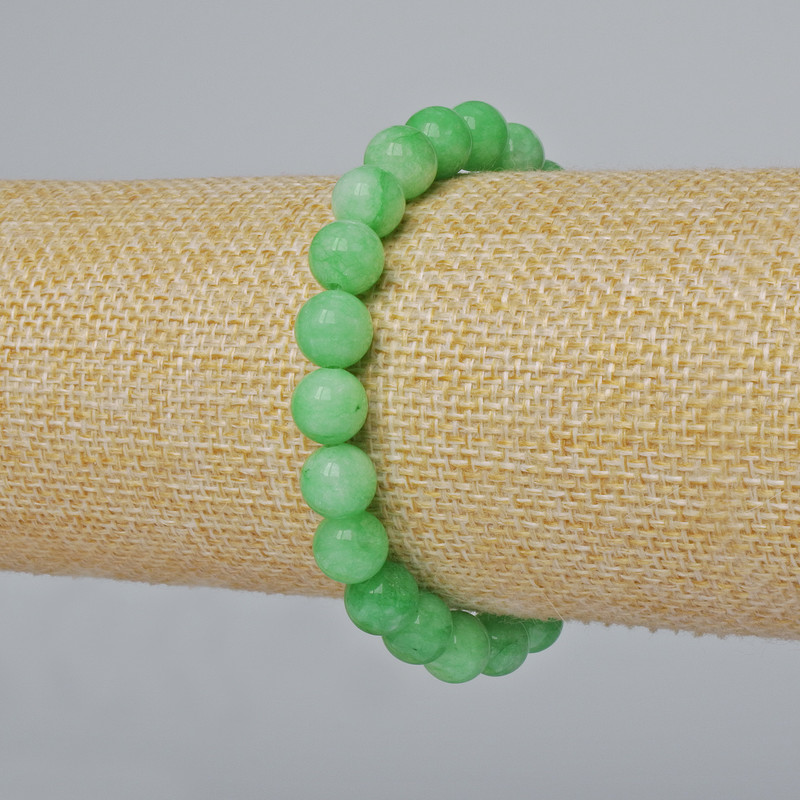 Chrysoprase Bracelet (single) smooth bead, 8mm diameter ±, length 18cm± (stretch)
