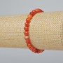 Carnelian Bracelet, natural stone, smooth round beads 6mm diameter ±, length 7.1in ± (stretch)