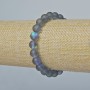Bracelet Opal Glass Smooth Bead, gray matte chameleon color, diameter 8mm ±, length 18cm ± (stretch)