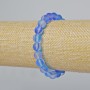 Opal Glass Bracelet Smooth Bead, blue matte chameleon color, diameter 8mm±, length 18cm± (stretch)