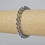 Opal glass bracelet smooth ball, gray translucent chameleon color, 8mm± beads, stretched 18cm±