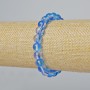 Opal Glass Bead Bracelet, Smooth Round Beads, blue transparent chameleon color, diameter 8mm±, length 18cm± (stretch)