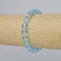 Opal Glass Bracelet Smooth Bead, Blue Transparent Hameleon, 8mm±, Length 18cm± (stretch)