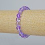 Bracelet Opal glass smooth beads, lavender translucent chameleon color, diameter 8mm±, length 18cm± (stretch)