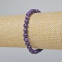 Sugilite Bracelet (natural) smooth beads, diameter 6.5mm±, length 18cm± (stretch)