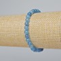 Aquamarine Bracelet (single) smooth bead, 6mm diameter±, length 18cm± (stretch)