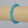 Bracelet Aquamarine natural stone smooth beads, diameter 8.5mm±, length 18cm± (stretch)
