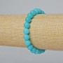 Aquamarine Bracelet Smooth Bead, 8mm diameter, length 18cm, stretch