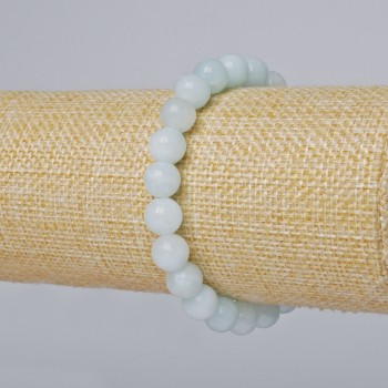 Aquamarine Bracelet (plastic acrylic) smooth bead, diameter 8.5mm±, length 18cm± (stretch)