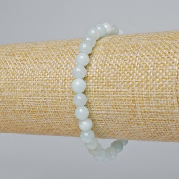 Aquamarine Bracelet (plastic/acrylic, individual beads) smooth ball, diameter 6mm±, length 18cm± (stretch)