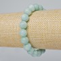Amazonite Bracelet natural stone smooth beads, diameter 10mm±, length 18cm± (stretch)