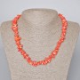 Coral Bead Necklace - carrot orange natural fragment, diameter 9x4mm ±, length 44-47cm ±