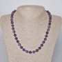 Amethyst Necklace, Natural Stone, Faceted Bead, 8mm Diameter, Length 46-49cm
