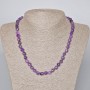 Amethyst Necklace with Natural Stone Gradated Cubes, 7mm diameter, 45-47 cm length