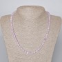 Necklace Lavender Amethyst Faceted Cubes Natural Stone, 6mm diameter, 47-49cm length