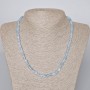 Aquamarine Necklace natural gemstone faceted cube, diameter 5.5mm, length 48-50cm