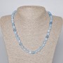 Aquamarine Necklace with Natural Faceted Cube Beads, diameter 7.5mm, length 48-50cm