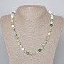 Necklace Green Opal natural stone smooth bead, diameter 8mm+-, length 46-48cm+